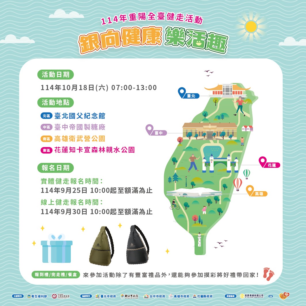 【活動分享】114年重陽全臺健走活動-10/18實體健走 報名開跑囉！(標題圖檔)