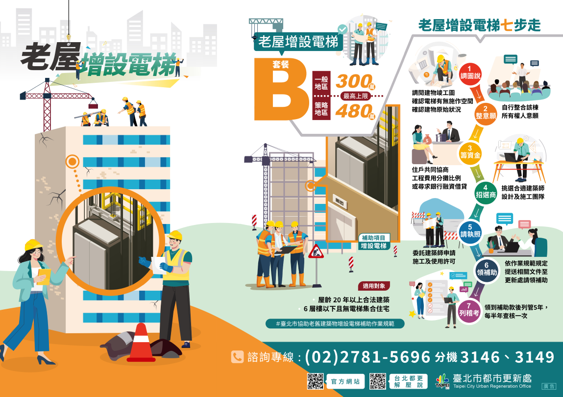 【政令宣導】北市都更五箭《電梯加碼辦》，打造無障礙新生活!(標題圖檔)
